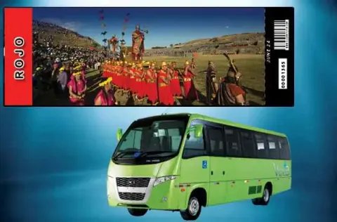 Biglietto per Inti Raymi 2027. Settore rosso + bus turistico.